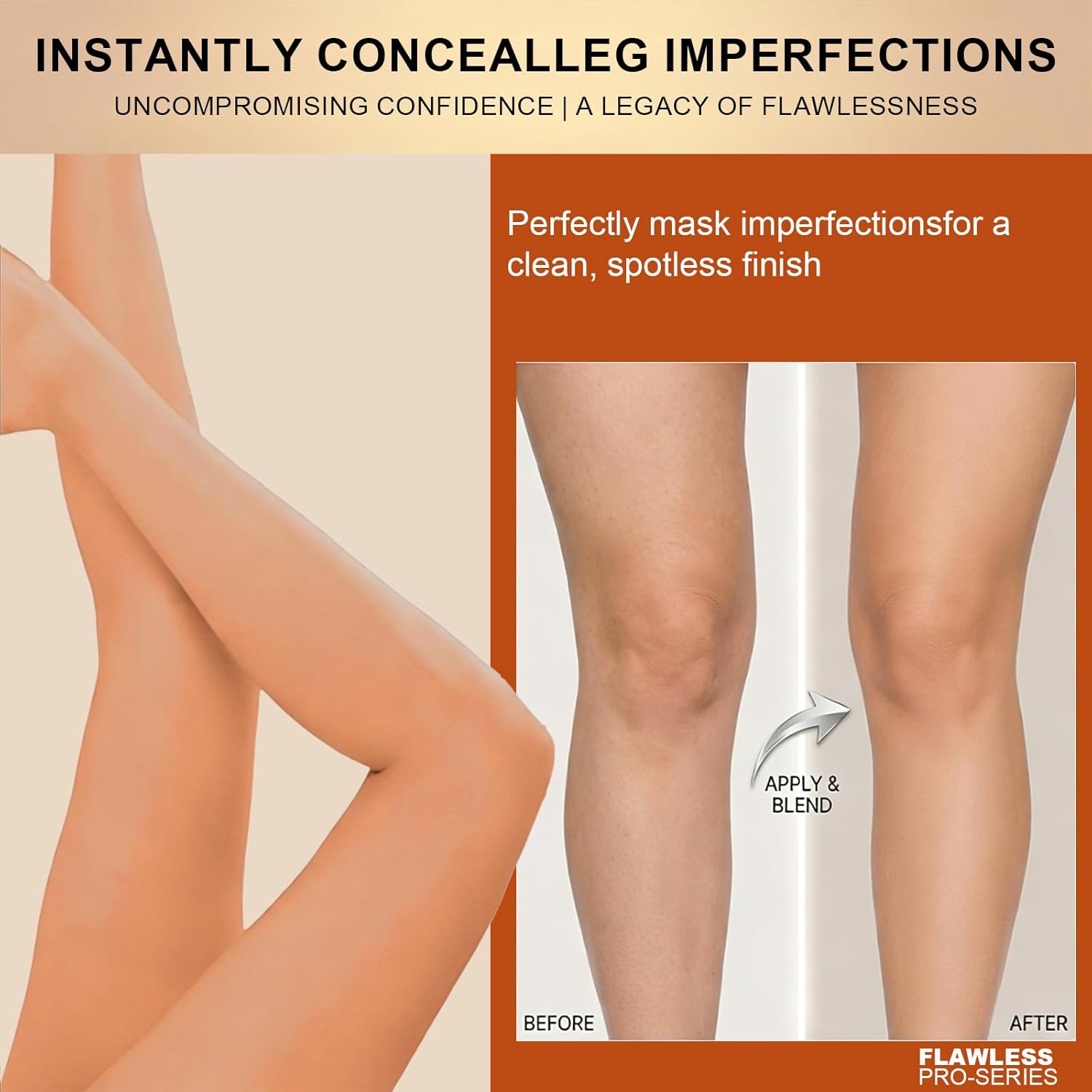 O’CHEAL Waterproof Leg Makeup Cream, No Transfer Tattoo Cover Up&Scar Concealer, Long Lasting Body Foundation for Flawless Skin, Leg Varicose Vein Cover Up, Suitable All Skin Tones (Nature)