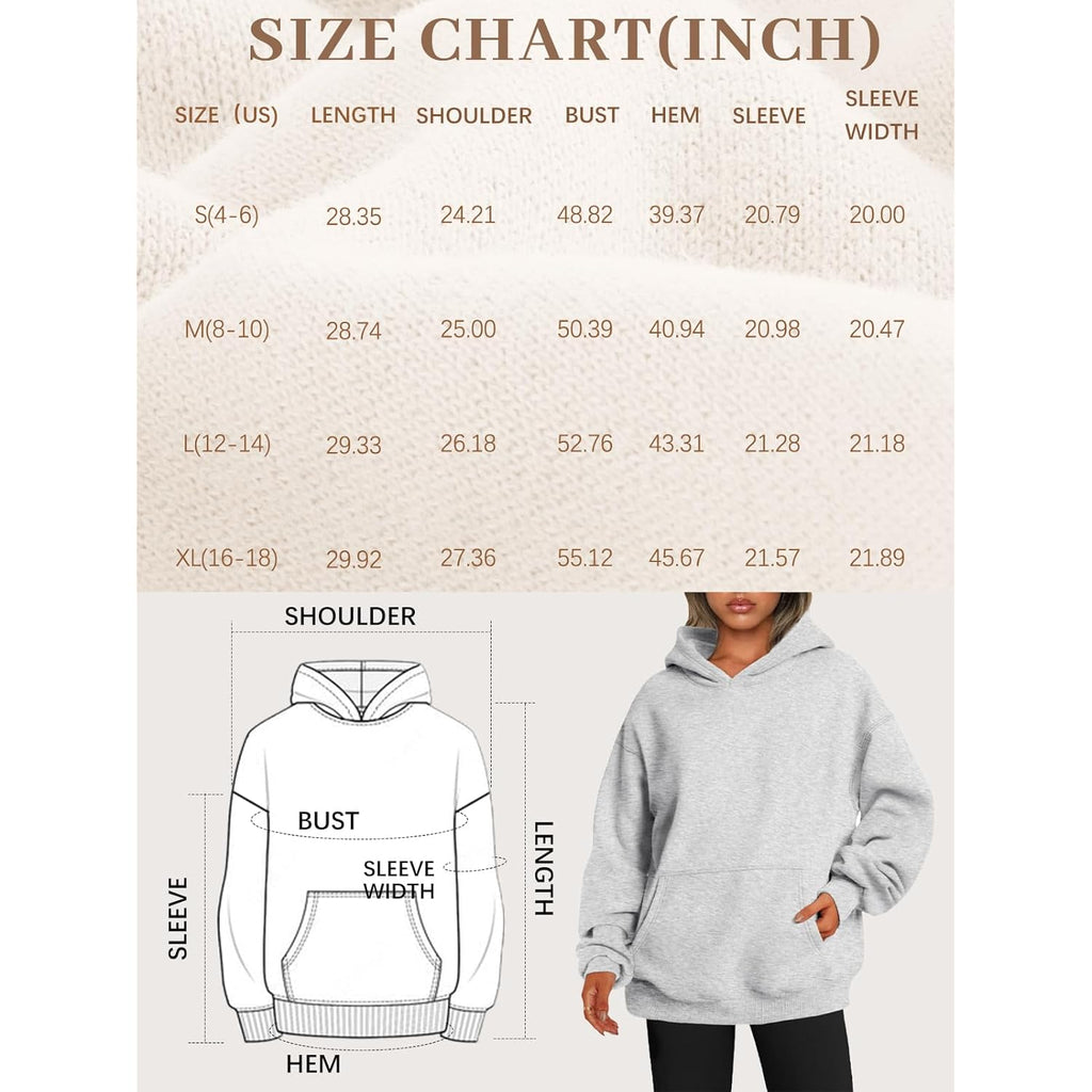 Women's Oversized Fleece Hoodie, Cozy Plush Pullover Sweatshirt with Pocket