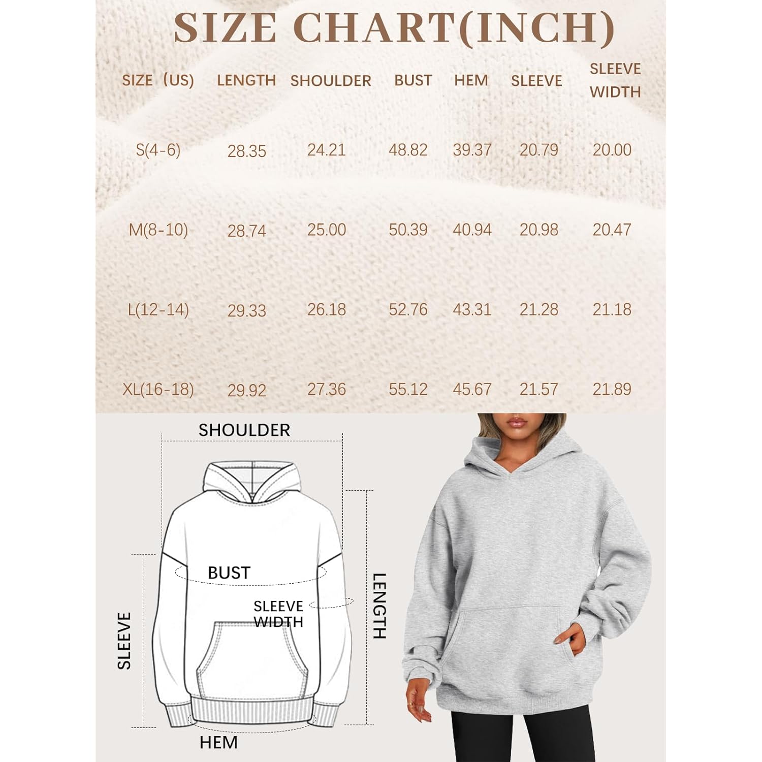 Women's Oversized Fleece Hoodie, Cozy Plush Pullover Sweatshirt with Pocket