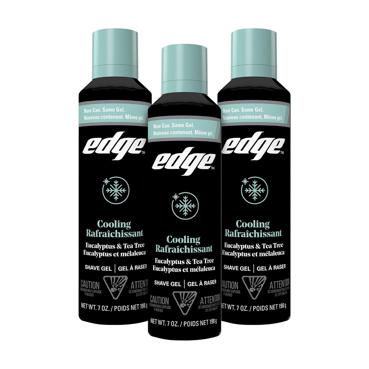 Edge Shave Gel for Men, Cooling Eucalyptus & Tea Tree, 7oz (3 Pack) - Shaving Gel For Men That Moisturizes, Protects and Soothes To Help Reduce Skin Irritation (Packaging May Vary)