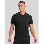 Pinspark Men'S Short Sleeve Hoodie Gym Shirts - Lightweight Quick-Dry Athletic Pullover Hooded Tee For Workout Fitness