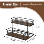 Coffee Syrup Organizer Rack, 2 Tier Syrup Holder For Coffee Bar Syrup Storage,Kitchen Condiment Organization And Wine Display(6 Bottle Capacity).