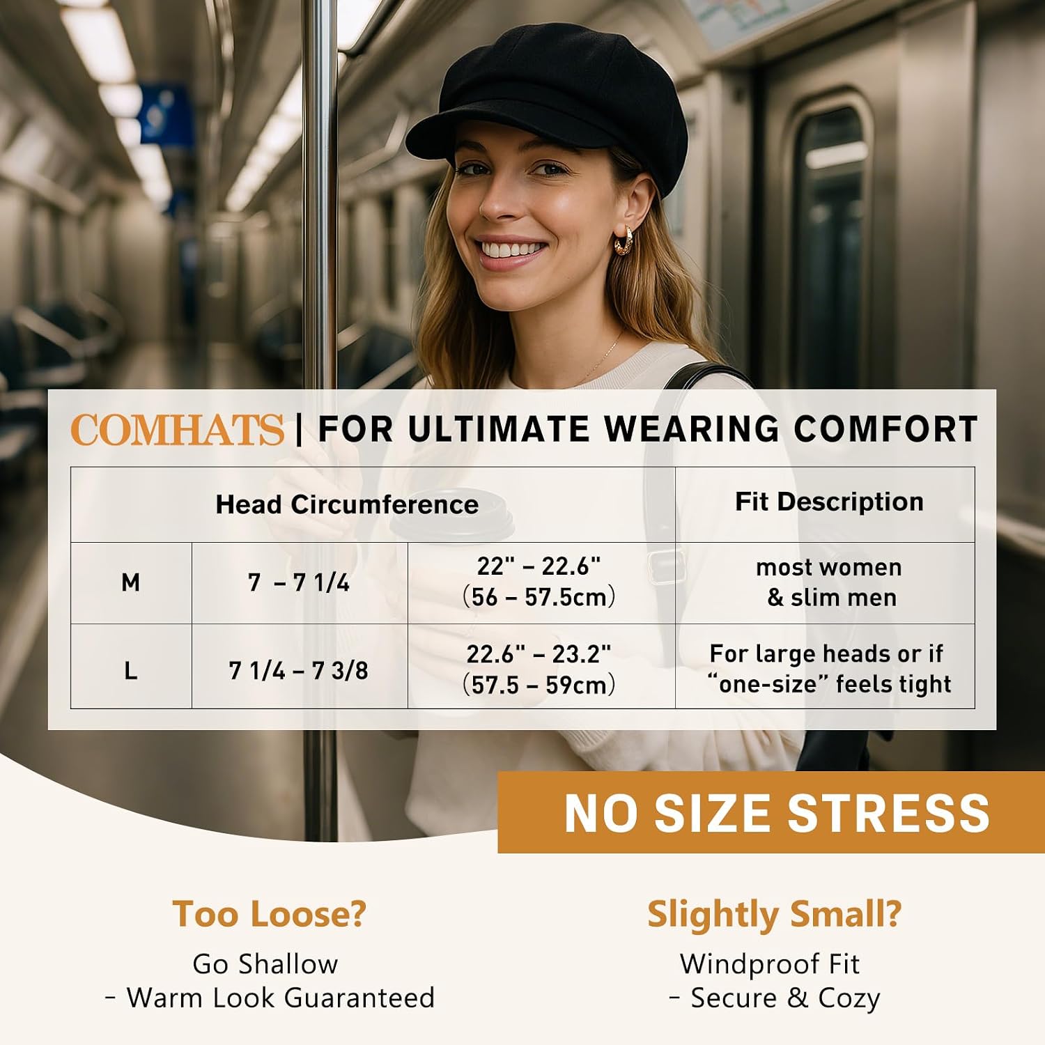 Comhats Wool Fashion Newsboy Hats For Women Winter Warm Pageboy Cabbie Cap Beret