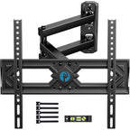 Pipishell Full Motion Tv Wall Mount For 26-65 Inch Flat Curved Tvs, Heavy Duty Single Articulating Arms, Corner Tv Mount Up To Vesa 400X400Mm And 77Lbs, Support Swivel, Tilt, Level Adjustment
