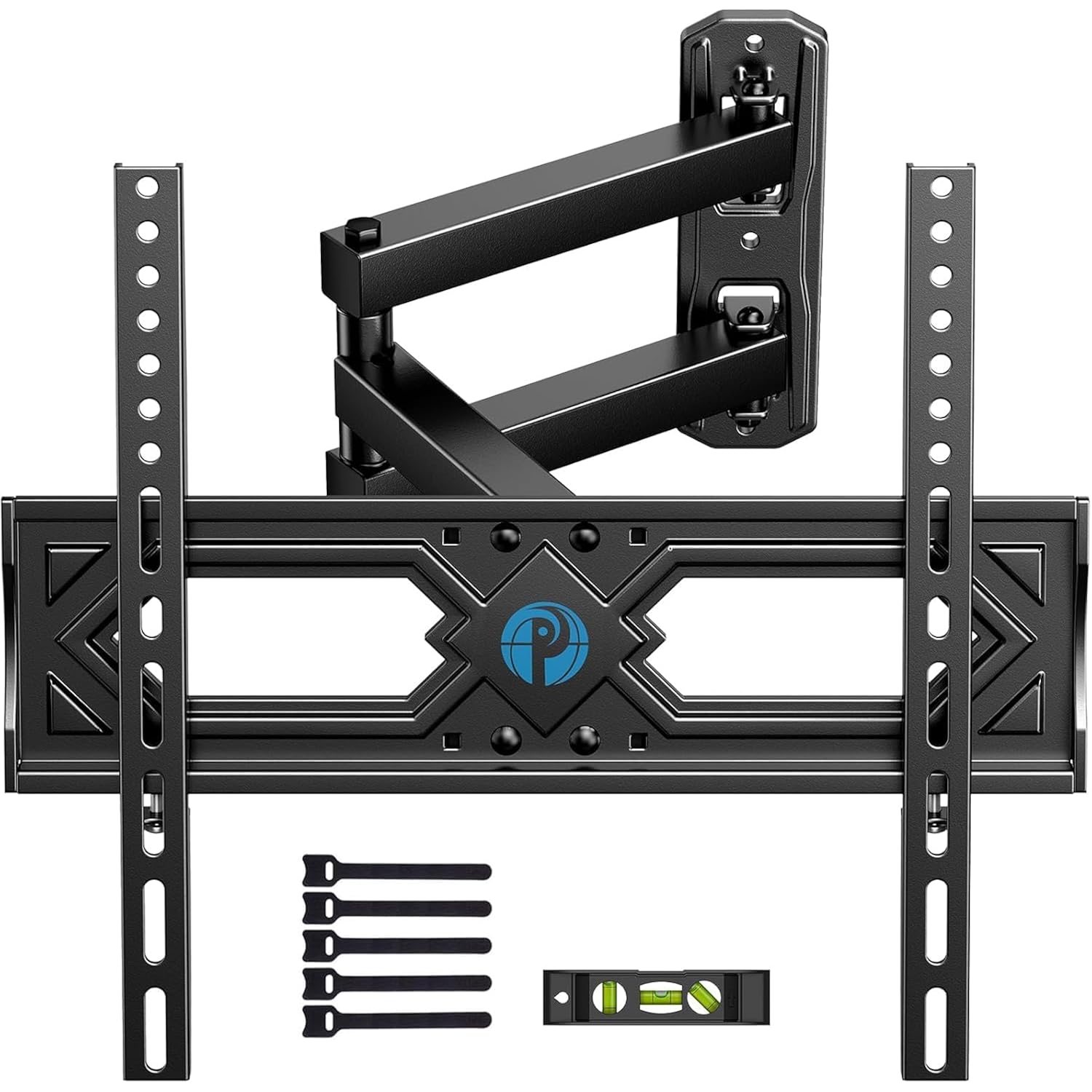 Pipishell Full Motion Tv Wall Mount For 26-65 Inch Flat Curved Tvs, Heavy Duty Single Articulating Arms, Corner Tv Mount Up To Vesa 400X400Mm And 77Lbs, Support Swivel, Tilt, Level Adjustment