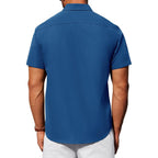 Alimens & Gentle Men'S Short Sleeve Dress Shirts Wrinkle Free Untucked Casual Button Down Shirt