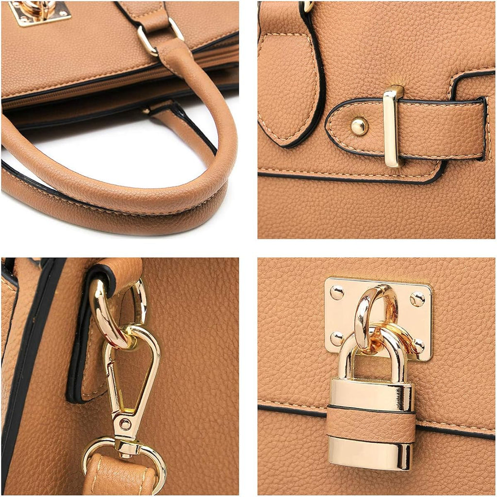 Dasein Women Handbags And Purses Ladies Shoulder Bag Top Handle Satchel Tote Work Bag With Matching Clutch