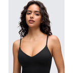 Crz Yoga V Neck Maxi Casual Tank Dress | Removable Pads, Flowy, Side Pockets, Adjustable Straps, Travel, Sleeveless, Outfits For Women