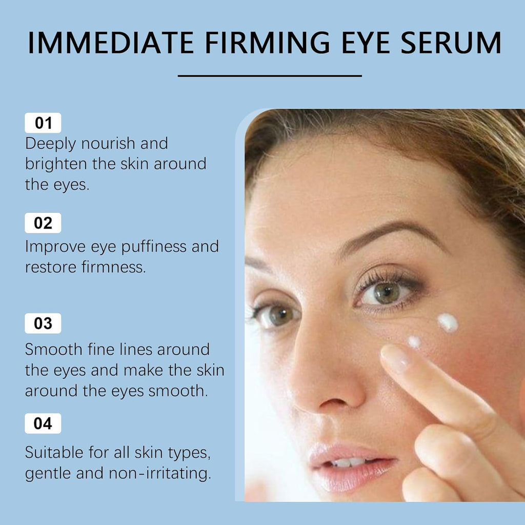 2-Pack Instant Firming Eye Serum – Under Eye Treatment For Puffiness, Fine Lines & Dark Circles, Lightweight Hydrating Eye Serum For Smoother & Refreshed Look