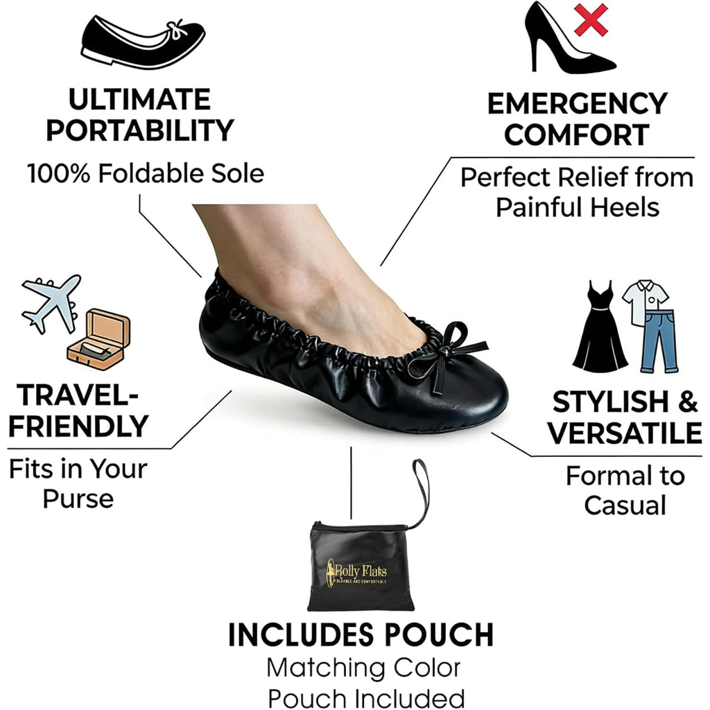 Women'S Foldable Ballet Flats – Portable Flat Shoes For Travel And Wedding That Fit In Your Purse