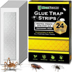 Maxguard Glue Trap Strips (24 Traps) Non-Toxic Extra Sticky Glue Board Pre-Baited With Fruity Scent Attractant Trap & Kill Insects, Bugs, Spiders, Crickets, Scorpions, Cockroaches, Centipedes, Mice