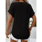 Womens Waffle Knit Tops 2026 Spring Summer V Neck Shirts Casual Trendy Women's Blouses Basic Tee