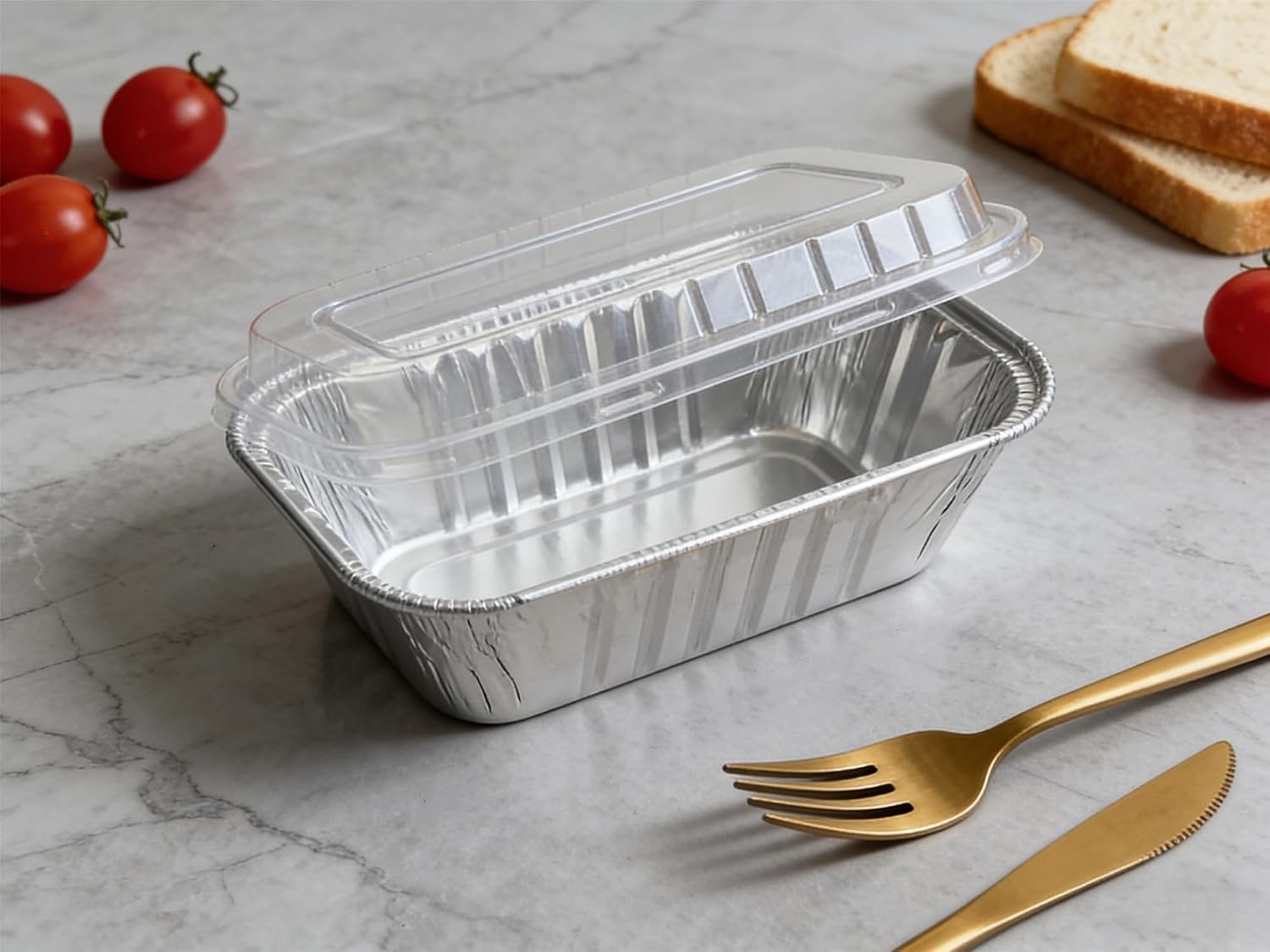 60 Pack Disposable Mini Aluminum Loaf Pans With Chear Lids,(6"X3.5"X2" )1 Lb Foil Loaf Pans,Disposable Aluminum Food Containers With Lids,Small Aluminum Tin Foil Baking Pan For Cakes, Bread, Meat
