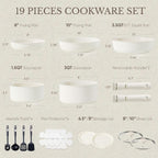 CAROTE 19pcs Pots and Pans Set, Nonstick Cookware Set Detachable Handle, Induction Kitchen Cookware Sets Non Stick with Removable Handle, RV Cookware Set, Oven Safe