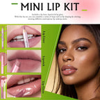 Nude Pink Lip Kit - Matte Lipstick Cream Lip Liner and Gloss Set High Pigment Plumping Lip Pencil Moisturizing Lightweight Liquid Lipstick Smooth Buildable Long Lasting Lip Combo Makeup