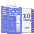 Moisture Absorbers 10 Pack, 9.8 Oz Compact Dehumidifier Bags & Packs, Moisture Hanging Bag, Humidity Absorbers, Closet Deodorizer Against Musty Odors, 11.8'' X 6.3''