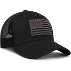 American Flag Trucker Hat - Snapback Hats for Men Women Baseball Cap - Breathable Mesh & Adjustable Fit for Casual Wear Black-1