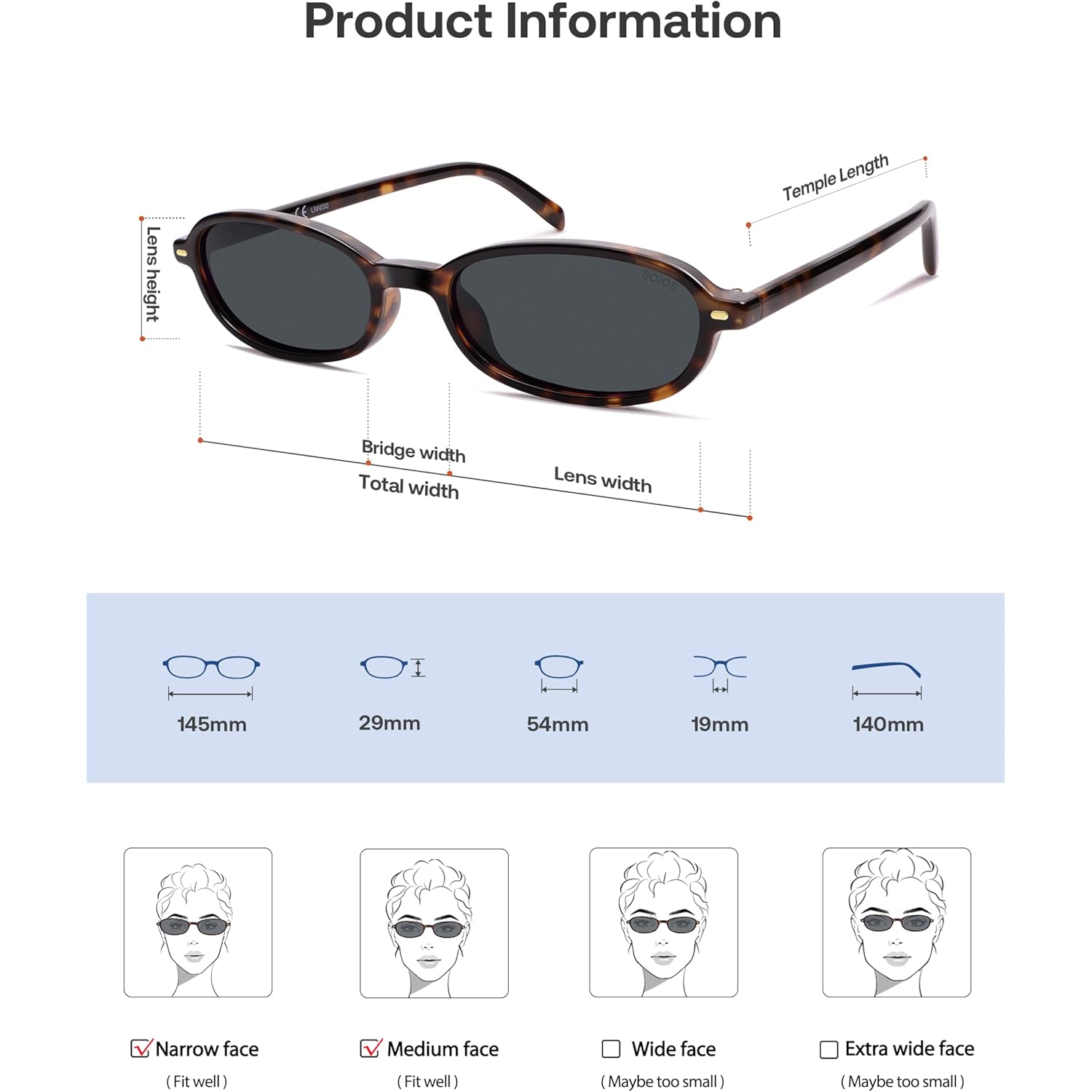 SOJOS Retro Polarized Rectangle Oval Sunglasses for Women Men,Trendy Petite Shades Skinny Rim UV400 Protected SJ2668