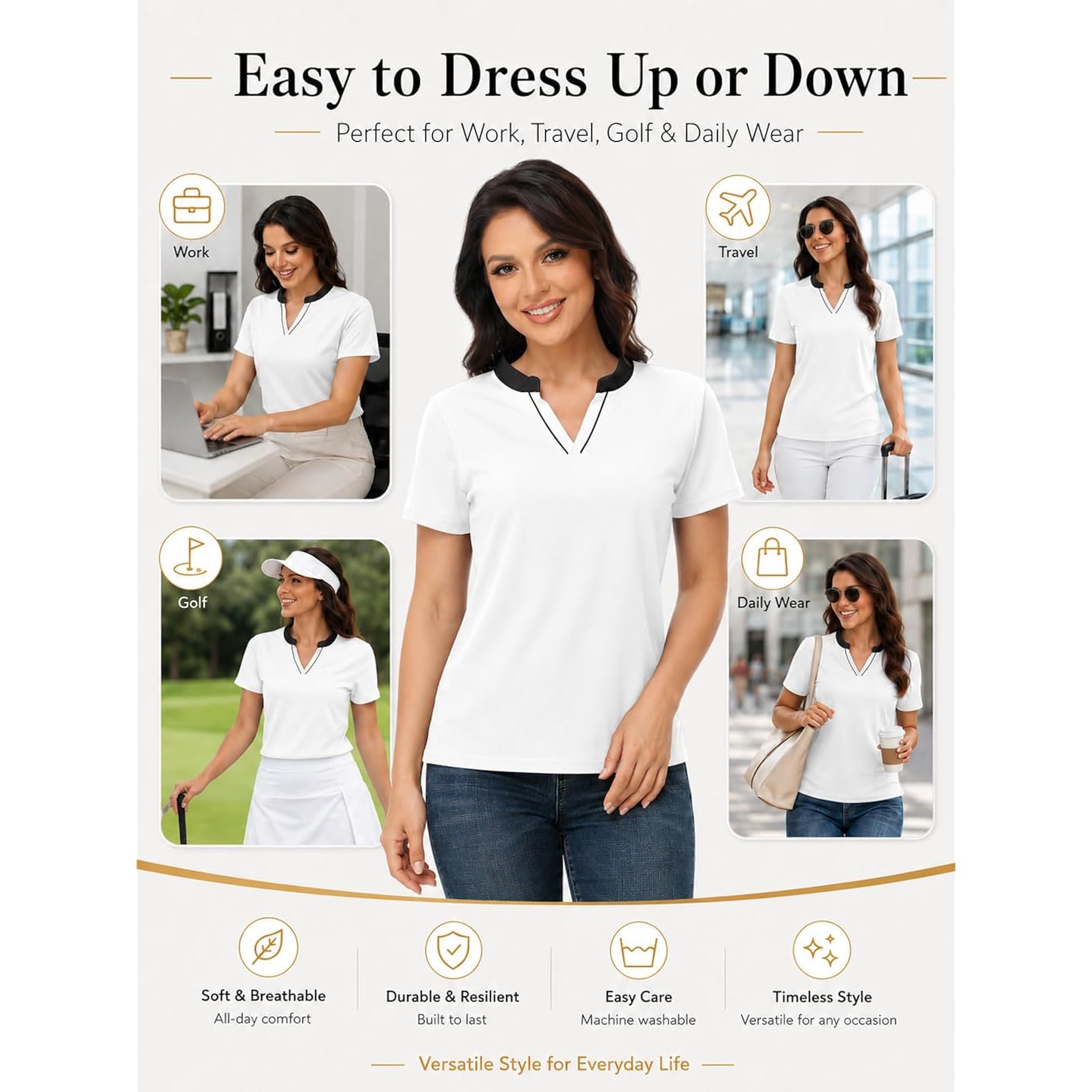 Womens Polo Shirts For Women Short Sleeve Upf 50+ Fast Dry Stretch Moisture Wicking Golf Work Shirt Collared Top