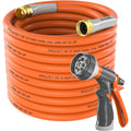 Specilite Garden Hose 50 Ft X 5/8 In Heavy Duty, Flexible And Lightweight Water Hose, Burst 600 Psi, Kink-Less Hybrid Rubber Hose For Backyard, 3/4'' Brass Fittings