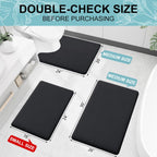 Smiry Memory Foam Bath Mat 30x20, Extra Soft and Absorbent Bathroom Mats, Non Slip Washable Carpet for Floor, Shower and Tub, Black