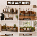 Liquor Bottle Display Shelf – Wall Bar Shelf For Whiskey, Wine & Bourbon | Rustic Wall-Mounted Wooden Whiskey Barrel Shelves, Countertop Rack, Stylish Space-Saving Small Liquor Cabinet For Enthusiasts