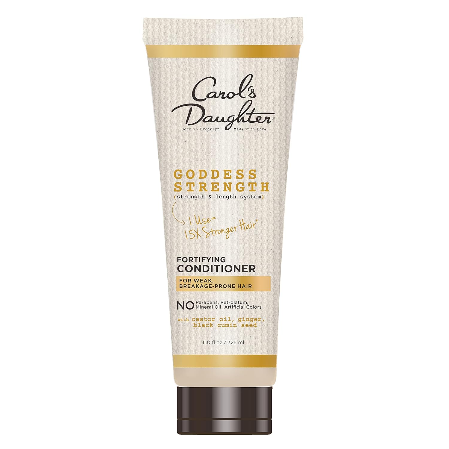 Carol's Daughter Goddess Strength Fortifying Conditioner For Wavy, Coily and Curly Hair, Sulfate Free Conditioner with Castor Oil for Weak Hair, 11 Fl Oz