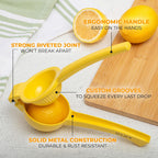 Zulay Kitchen Metal Lemon Squeezer - Handheld Lemon Juicer Squeezer - Easy To Use Citrus Juicer - Manual Press For Extracting The Most Juice Possible - Extracts Every Last Drop