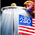 Deluxe Solar Powered Flagpole Light, Silver | Dusk To Dawn 12+ Hours, 26 Led, 1300 Lumen, Waterproof, 100% Coverage