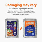 Aluminum Pans 9x13 Disposable Aluminum Foil Pans [30-Pack] Large Baking Pan Trays - Heavy Duty Tin Tray Half Size Chafing Dishes. Food Containers for Roasting, Cooking, Heating or Steam Table