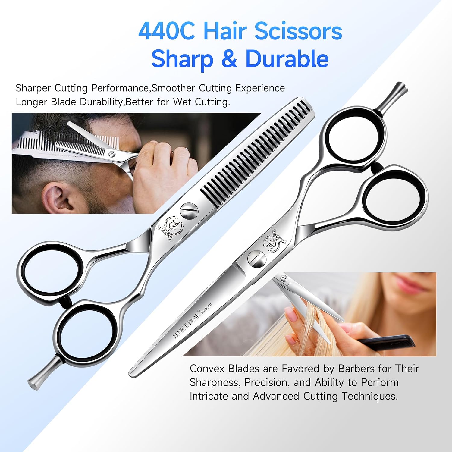 5.5'' Hair Cutting Scissors Set, Professional 440C Stainless Steel Barber Shears Kit With Cutting & Thinning Scissors, 9 Pcs Hairdressing Tools For Men Women Salon Home Use