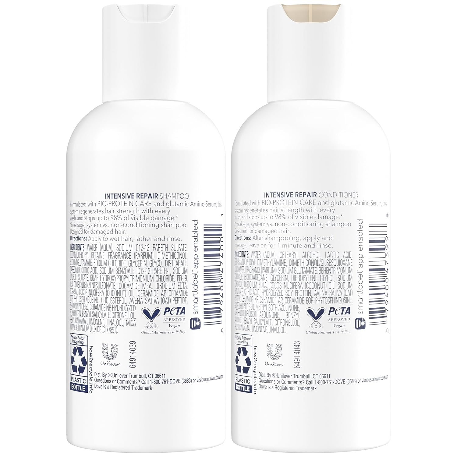 Dove Travel Essentials Shampoo and Conditioner Set – Dove Nutritive Solutions Intensive Repair for Damaged Hair, 3 Oz Ea