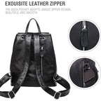 Boyatu Leather Backpack Purse For Women Fashion Design Ladies Shoulder Bag | Full-Grain Leather | Work Commuter & City Travel | Fashion Rfid Pocket Bag | Compact Everyday Essentials (Black)