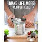Multifunctional Can Opener Manual, Durable Heavy Duty Handheld Strong Can Opener With Smooth Cutting Edge, Friendly Kitchen Essentials Tool For Seniors, Camping And Bottle Opening-Black