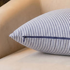 Blue White Farmhouse Striped Pillow Covers 18X18 Set Of 2 Navy Blue Farmhouse Decor Pillows For Sofa Bedroom Chair And Christmas Decoration