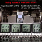 Temppro Tempair 500 Ft Indoor Outdoor Thermometer Wireless With Sensor | 3.3" Lcd Backlit Display, Front Button, Outside Thermometer With Cold-Resistant Sensor For Patio Garage, Batteries Included
