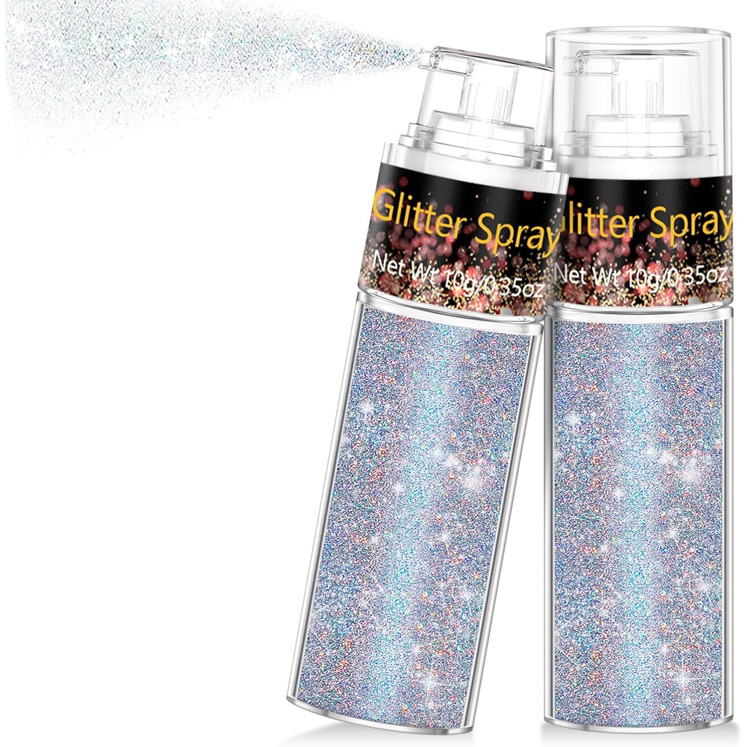 Hair and Body Glitter Spray, 1PC Glint-Rainbow Glitter Hairspray Dry Powder Makeup for Clothes, Festival Rave Loose Sparkle Powder,Holographic Ultra Fine Glitters for 4th of July Accessories