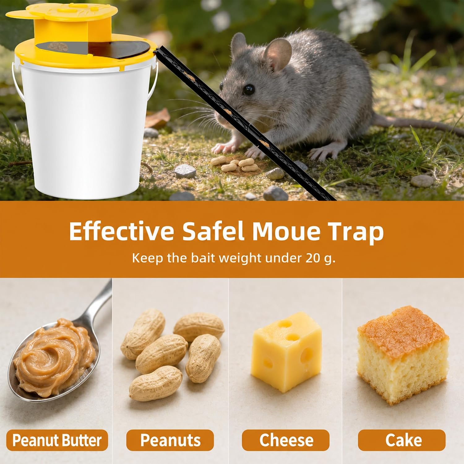 3Pc Bucket Mouse Trap - Mouse Traps Indoor For Home - Abs Material | Multi-Catch, Auto-Reset, Humane Or Lethal Rat Trap, No Chemicals Or Glue Needed