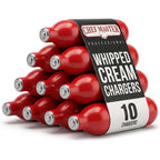 Chef Master Whipped Cream Charger (10-Pack) - N2O Cream Chargers For Professional Creams Dispensers - 8G Nitrous Oxide Cartridges - Food Grade Gas Refills For Whipping, Culinary Foams & Desserts