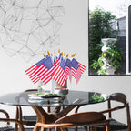 Hoosun 12 Pcs Small American Flags On Stick,4Th Of July Decorations Small Usa Flag On Stick,Mini 4''X6'' American Flags For Outside,Fourth Of July Flag For Yard Lawn,Patriotic Memorial Day Decorations