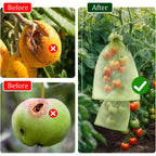 50 Pcs 6X9 Inches Fruit Protection Bags, Fruit Bags For Fruit Trees | Green Netting Fruit Cover Bags Drawstring Mesh Fruit Protectors