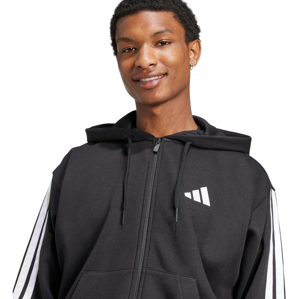 Adidas Men'S Essentials 3-Stripes Fleece Full-Zip Hooded Track Top