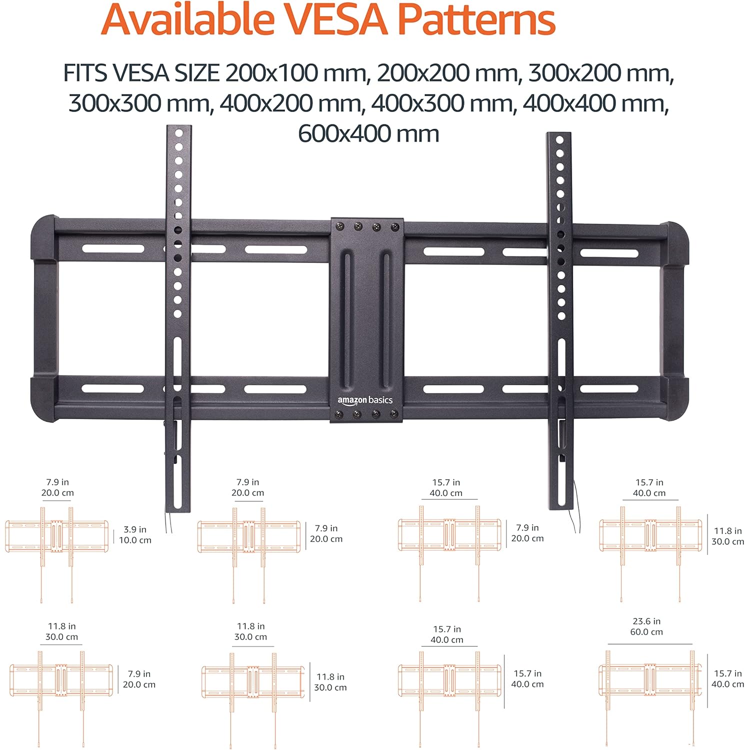 Amazon Basics Low Profile TV Wall Mount with Horizontal Post Installation Leveling for 37 to 86 inch TVs, Wood Studs Compatible, Black