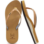 Kuailu Womens Arch Support Flip Flops Comfortable Yoga Mat Slip On Summer Beach Walking Thong Cushion Sandals