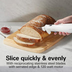 Hamilton Beach Electric Knife Set for Carving Meats, Poultry, Bread, Crafting Foam & More, Reciprocating Serrated Stainless Steel Blades, Ergonomic Design Storage Case + Fork Included, 5 Foot Cord