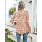 Ivicoer Women'S 3/4 Length Sleeve Tops Crewneck Button Pleated Dressy Casual Blouses