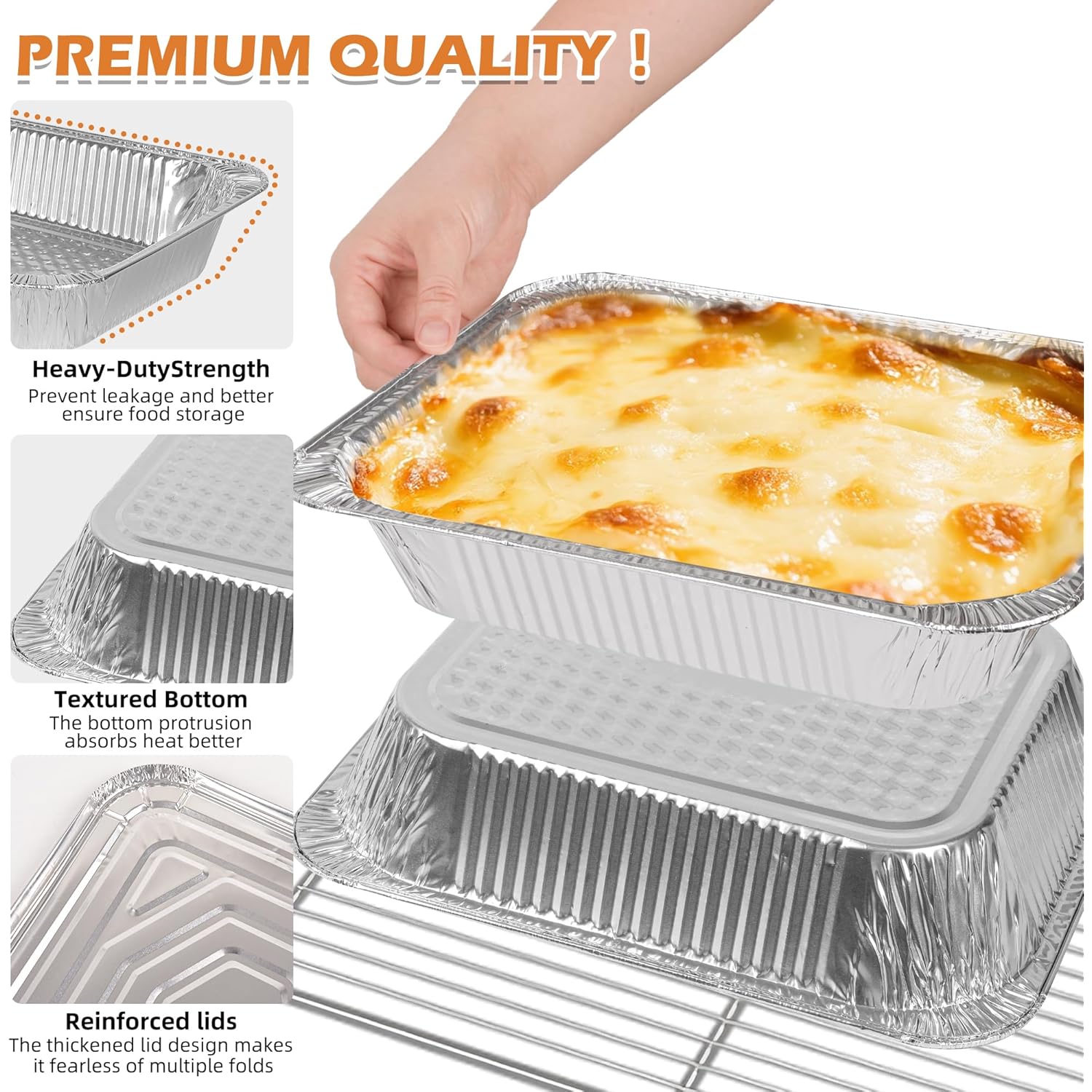 Findful Aluminum Pans 9x13 (30 Pack) – Foil Pans, Aluminum Trays for Cooking, Baking, Storing & Prepping Food – Tin Foil Pan, Disposable Baking Pan – Heavy-Duty, Leak-Proof & Oven-Safe