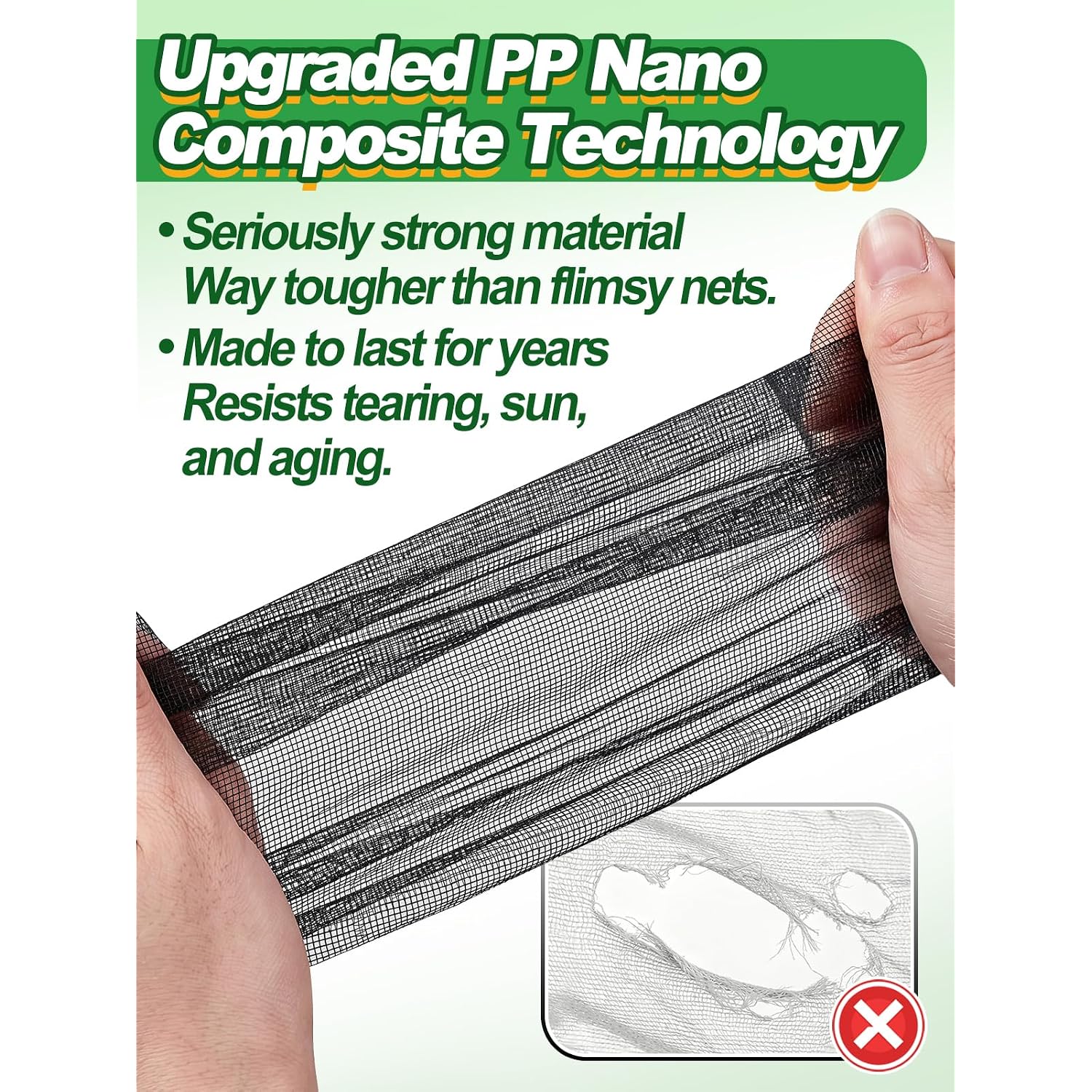 Strong Pp Nanocomposite Mosquito Net Garden Netting - 10 X 20Ft Clear View Bird Insect Pest Mesh Barrier Screen For Patio, Balcony, Porch, Outdoor Raised Beds Protection (Black)