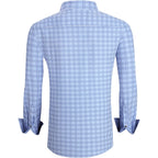 Alex Vando Mens Button Down Shirts Wrinkle Free 4-Way Stretch Print Business Casual Shirt