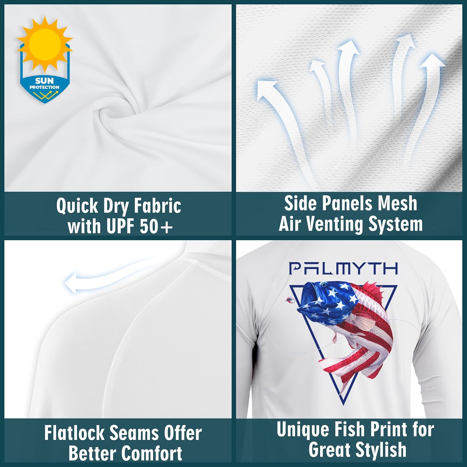 Palmyth Fishing Hoodie For Men Long Sleeve Sun Protection Uv Upf 50+ Shirts